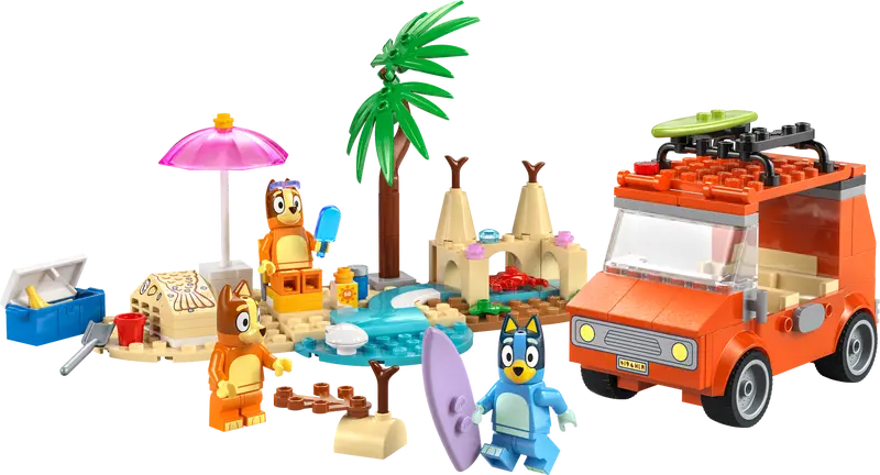 LEGO BLUEY'S BEACH & FAMILY CAR TRIP