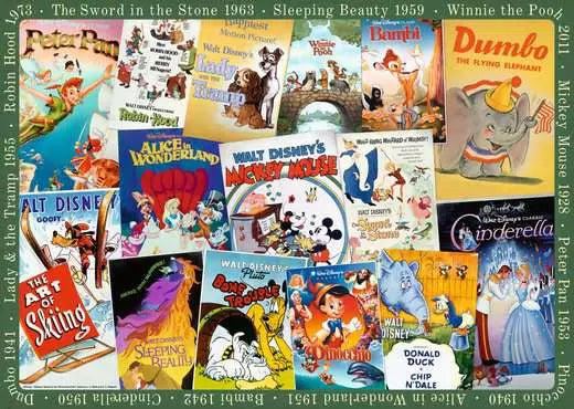 RAVENSBURG 1000 PC DISNEY VINTAGE MOVIE POSTERS