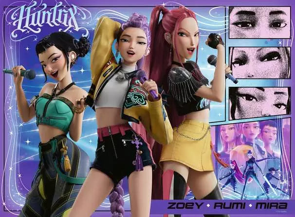 RAVENSBURGER 3 X 49 PC KPOP DEMON HUNTERS HAPPY FANS, HAPPY HONMOON!