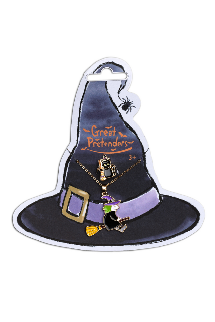WITCH NECKLACE WITH CAT RING