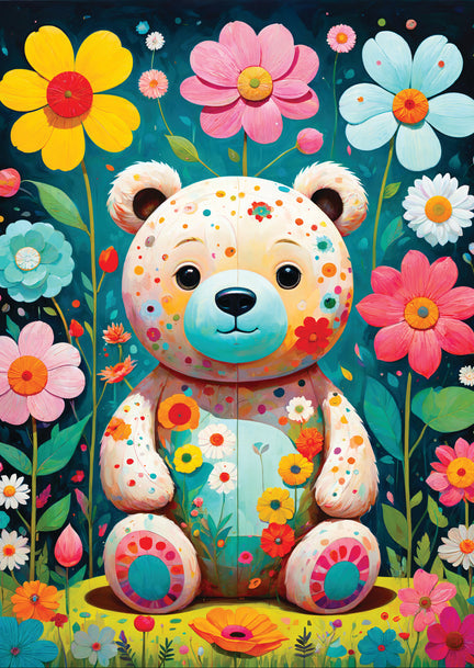ENJOY 1000 PC FLOWER TEDDY BEAR