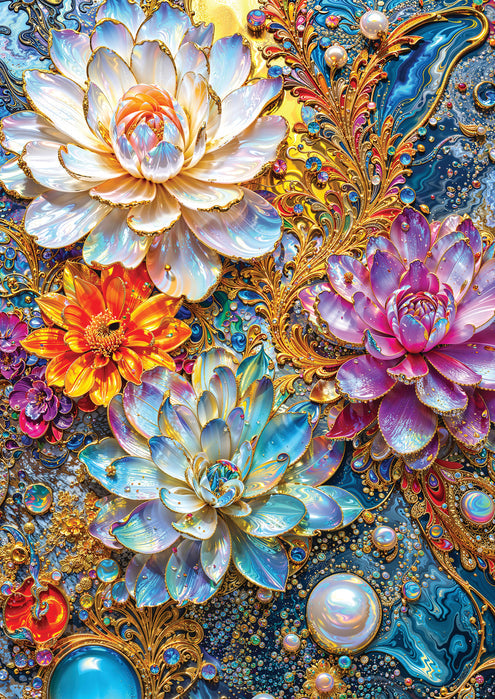 ENJOY 1000 PC PEARLESCENT WATERLILIES