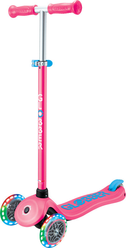 GLOBBER PRIMO FOLDABLE SCOOTER - FUCHSIA & SKY BLUE