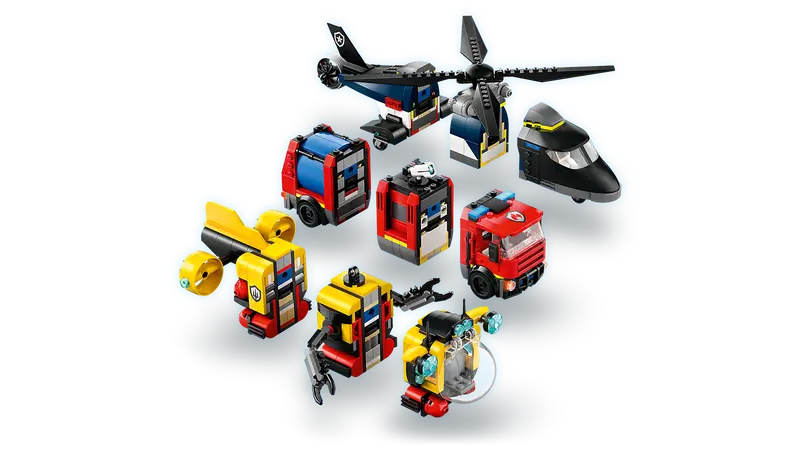 LEGO CITY HELICOPTER, FIRETRUCK & SUBMARINE REMIX