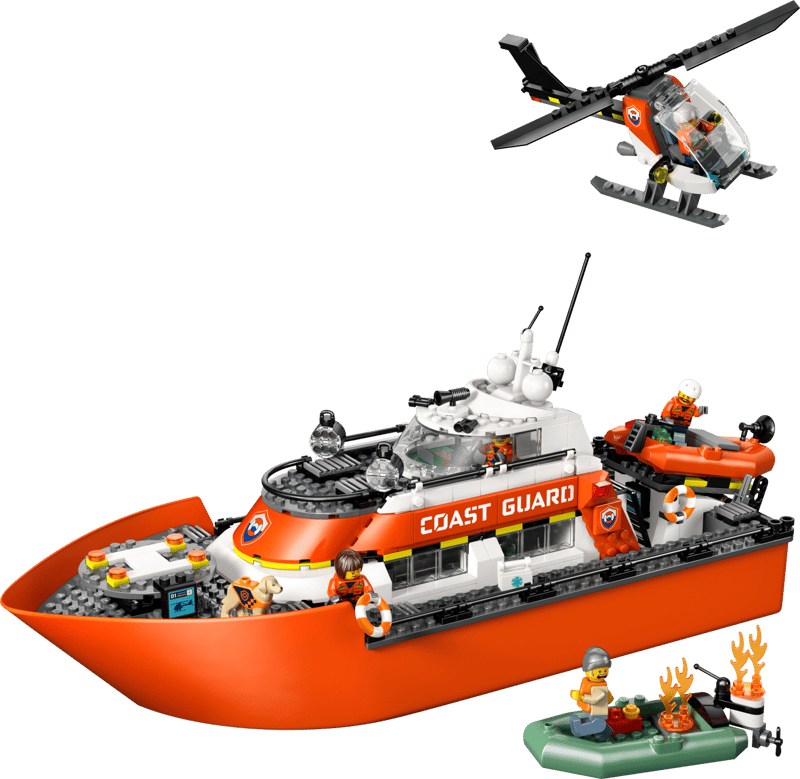 LEGO CITY COAST GUARD RESCUE BOAT & HELLICOPTER