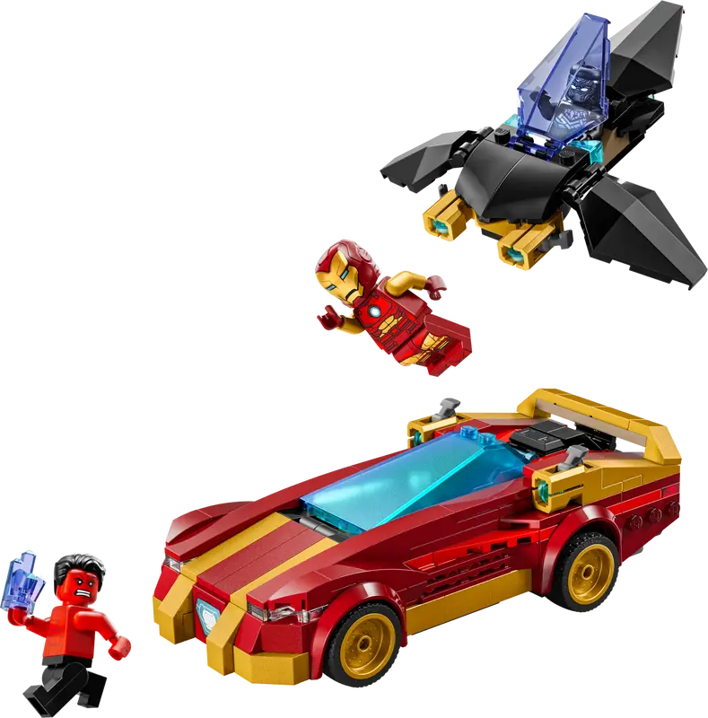LEGO MARVEL IRON MAN CAR & BLACK PANTHER VS RED HULK