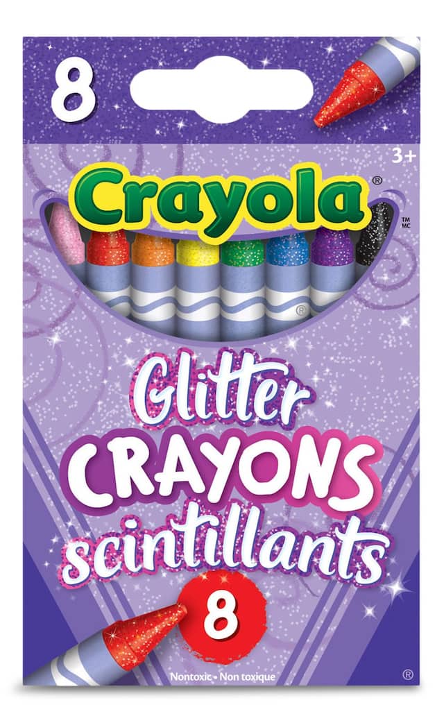 CRAYOLA GLITTER CRAYONS-8 PC