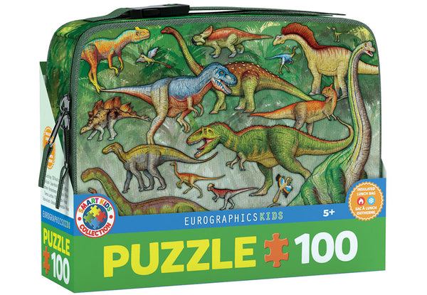EURO LUNCH BAG PUZZLE-100 PC DINOSAURS