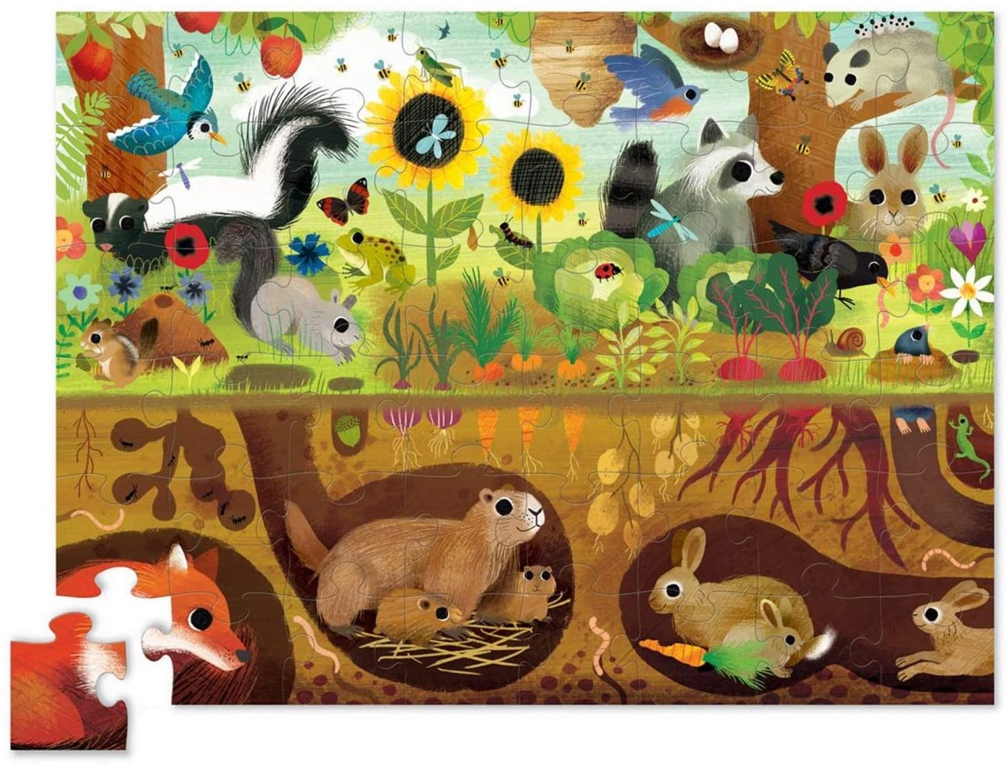 CROCODILE CREEK ABOVE & BELOW BACKYARD DISCOVERY PUZZLE - 48 PIECES