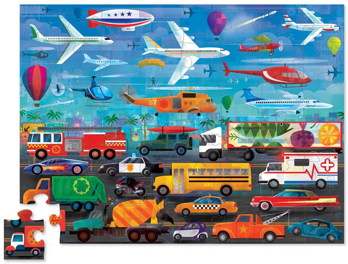 CROCODILE CREEK ABOVE & BELOW THINGS THAT GO PUZZLE - 48 PIECES