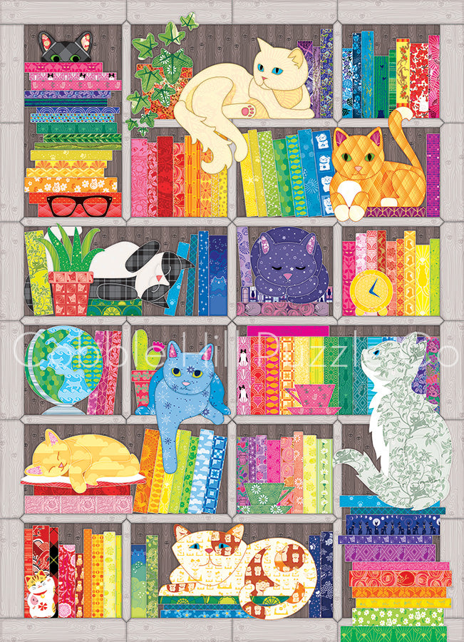 COBBLE HILL 1000 PC RAINBOW CAT QUILT