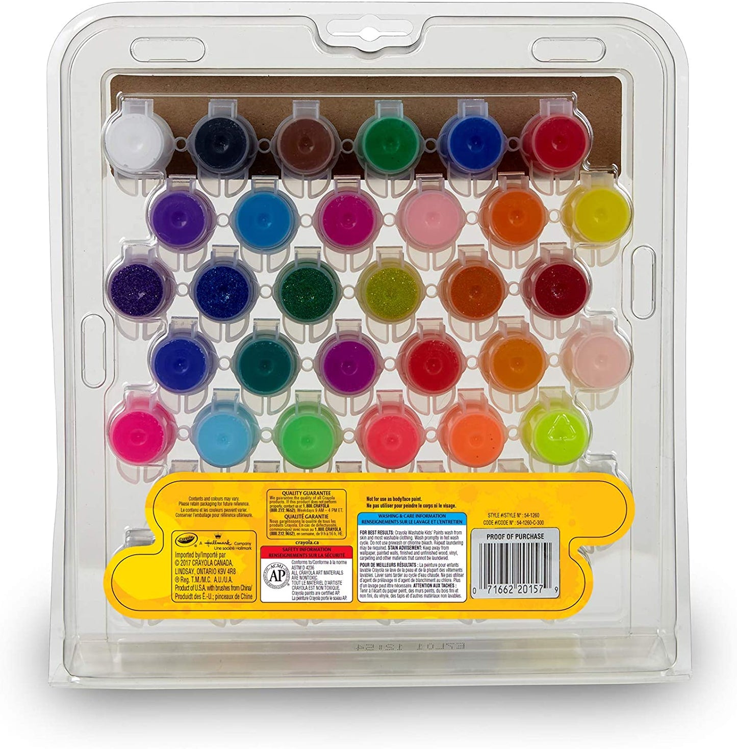 CRAYOLA WASHABLE KIDS' PAINT POT SET 42 COLOURS