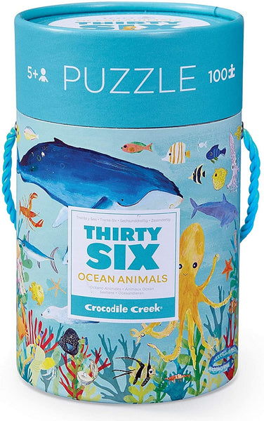 CROCODILE CREEK THIRTY SIX OCEAN ANIMALS PUZZLE - 100 PIECES