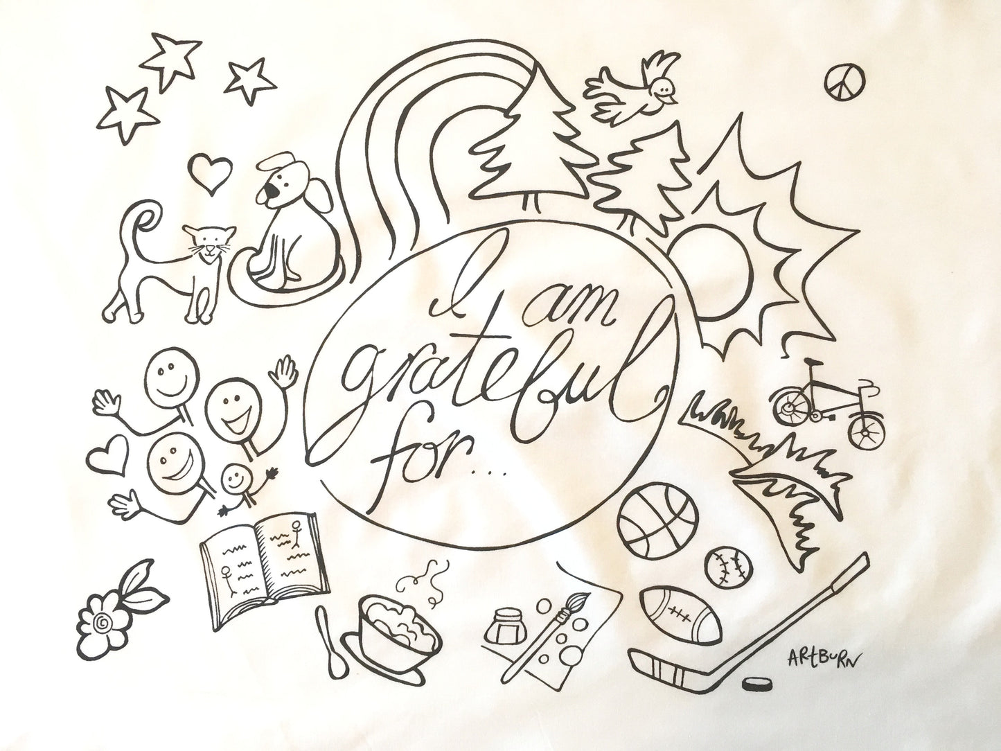 PILLOWCASE PAINTING I AM GRATEFUL