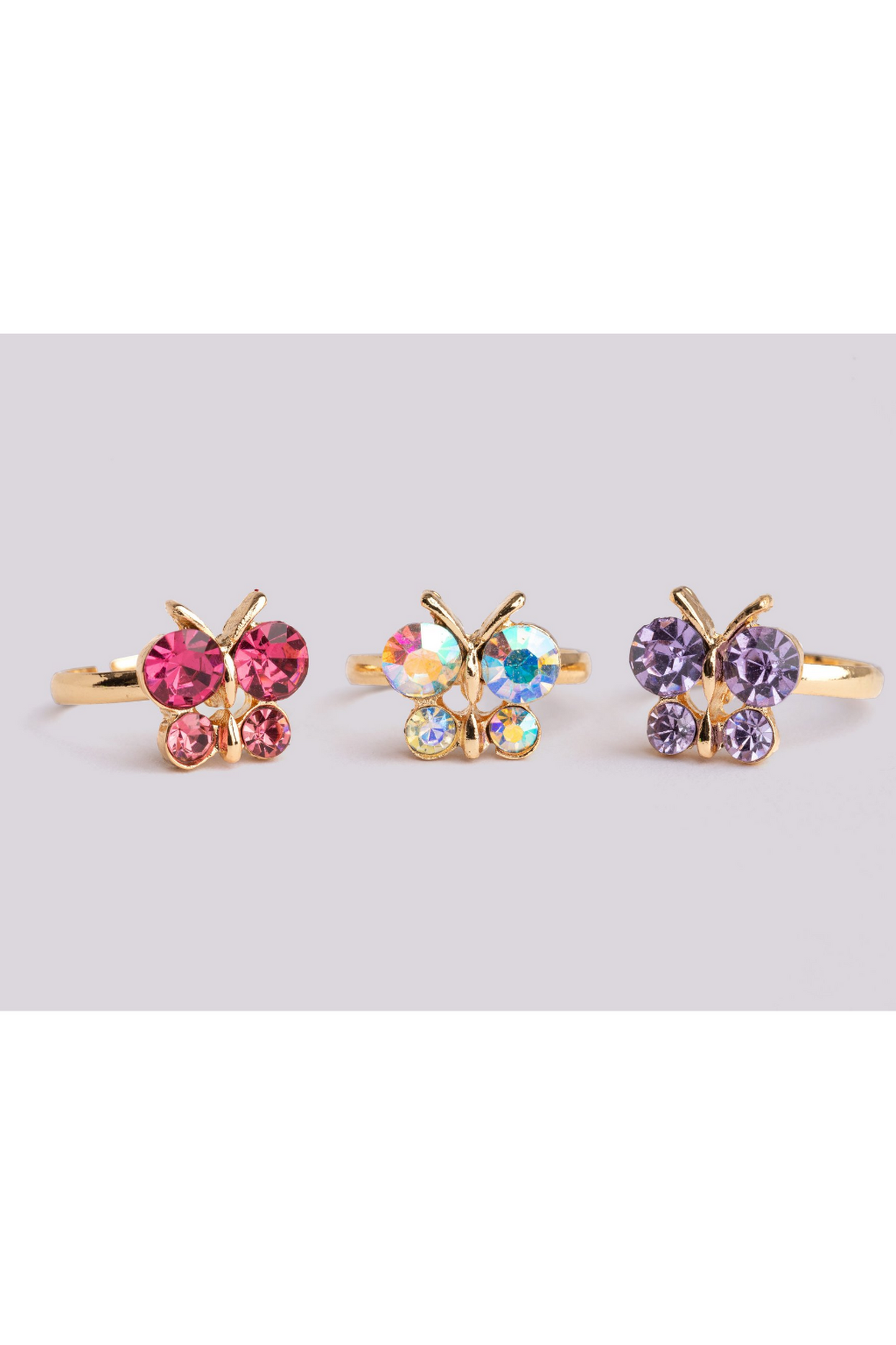 BUTTERFLY GEM RINGS-3 PC