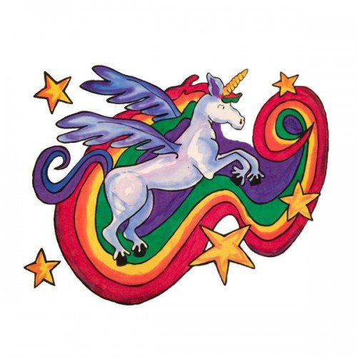 PILLOWCASE PAINTING RAINBOW UNICORN