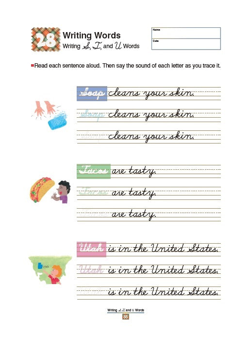 KUMON AGES 6.7.8 CURSIVE WRITING WORDS