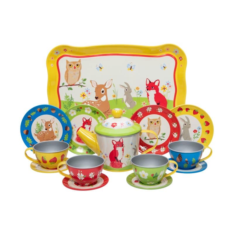 FOREST FRIENDS TIN TEA SET