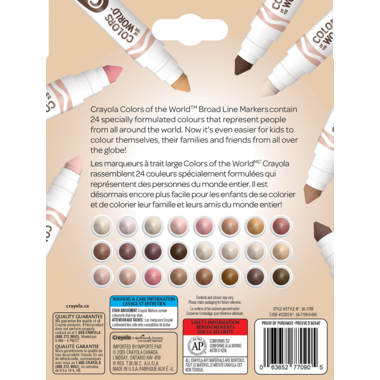 CRAYOLA COLOURS OF THE WORLD LINE MARKERS-24 PC