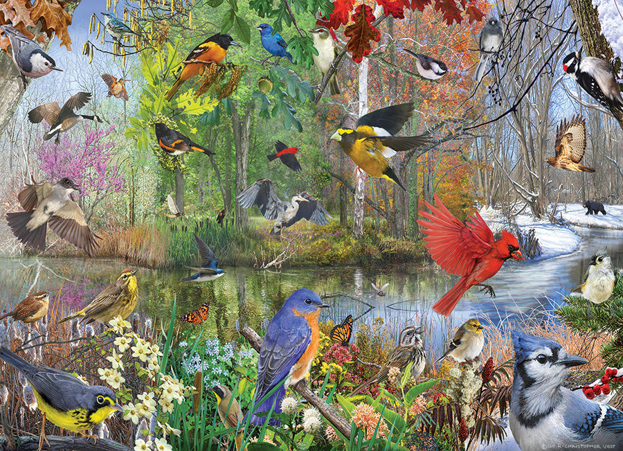 COBBLE HIL 1000 PC BIRDS OF THE SEASON