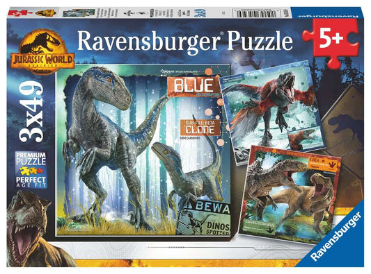 RAVENSBURG 3 X 49 PC JUARASSIC WORLD DOMINION