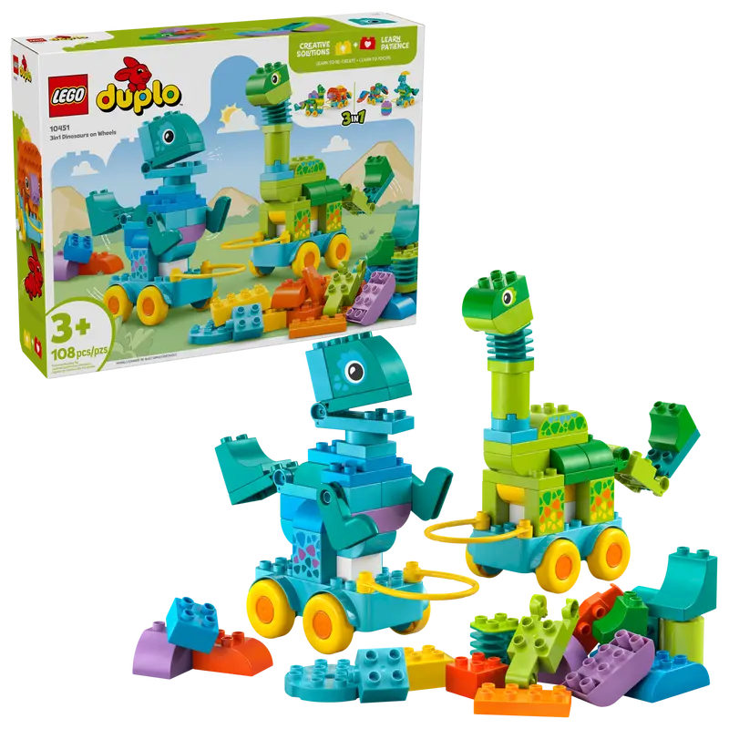 LEGO DUPLO 3-IN-1 DINOSAURS ON WHEELS