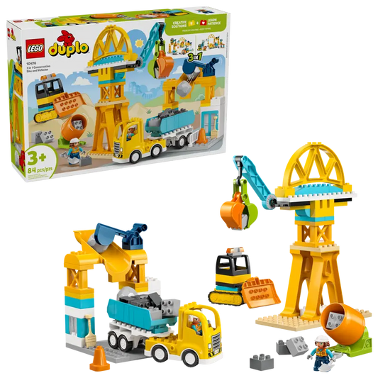 LEGO DUPLO 3 IN 1 CONSTRUCTION SITE AND VEHICLES