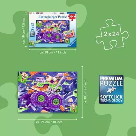 RAVENSBURGER 2 X 24 PC MONSTER TRUCKS
