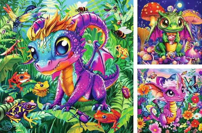 RAVENSBURGER 3 X 49 PC BABY GARDEN DRAGONS