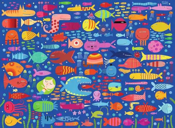 RAVENSBURGER 200 PC FUNNY FISH FRIENDS
