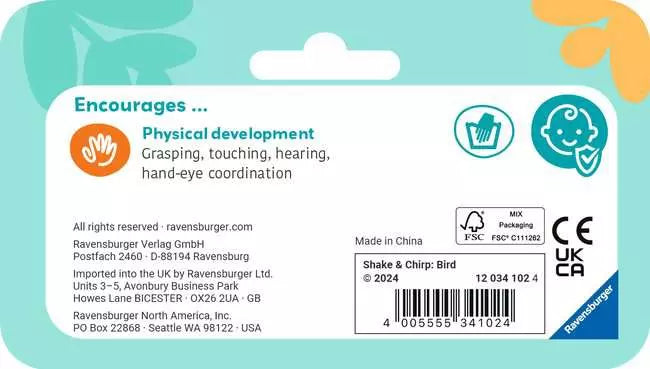 RAVENSBURGER PLAY SHAKE & CHIRP: BIRD