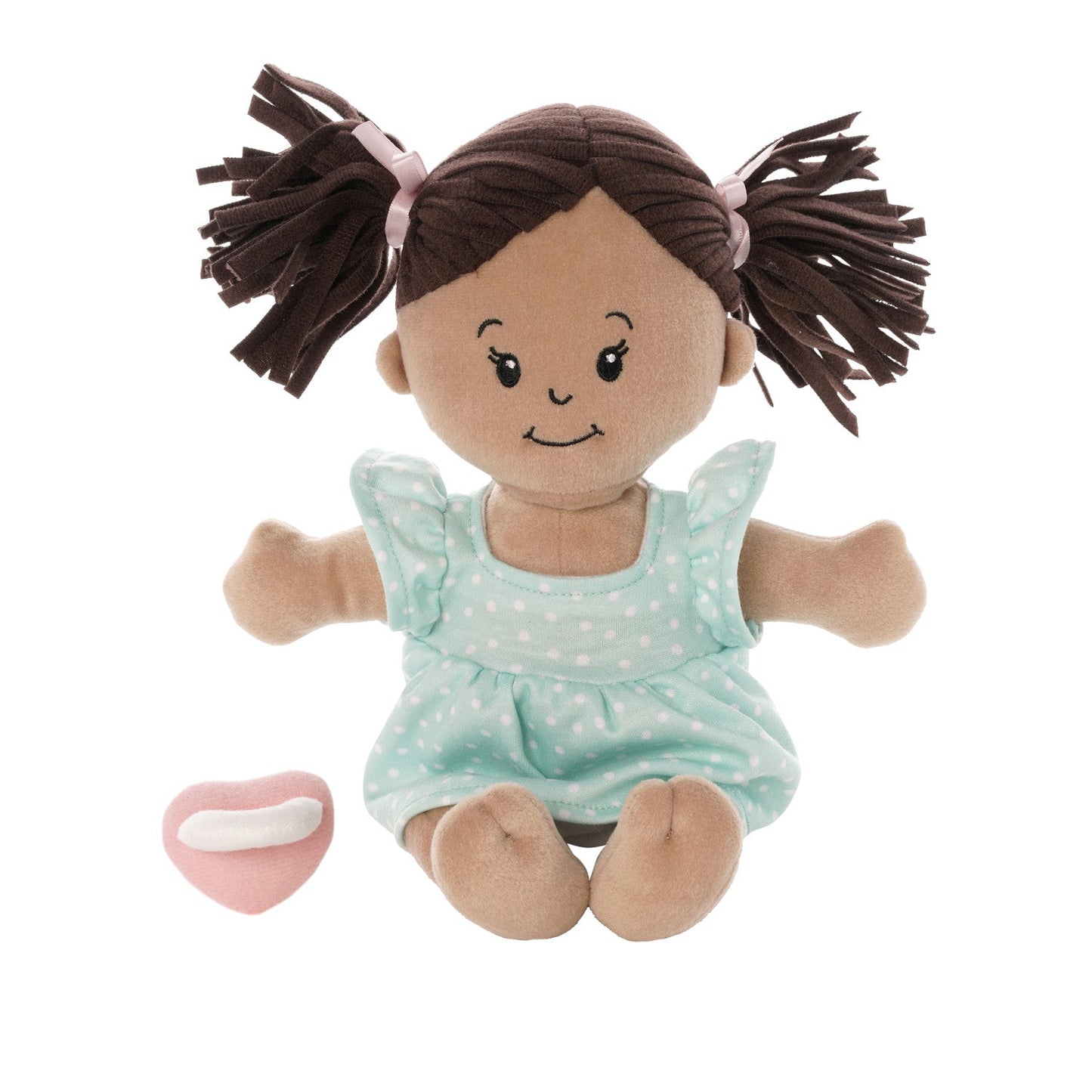 LOVE, STELLA BEIGE DOLL W/BROWN PIGTAILS