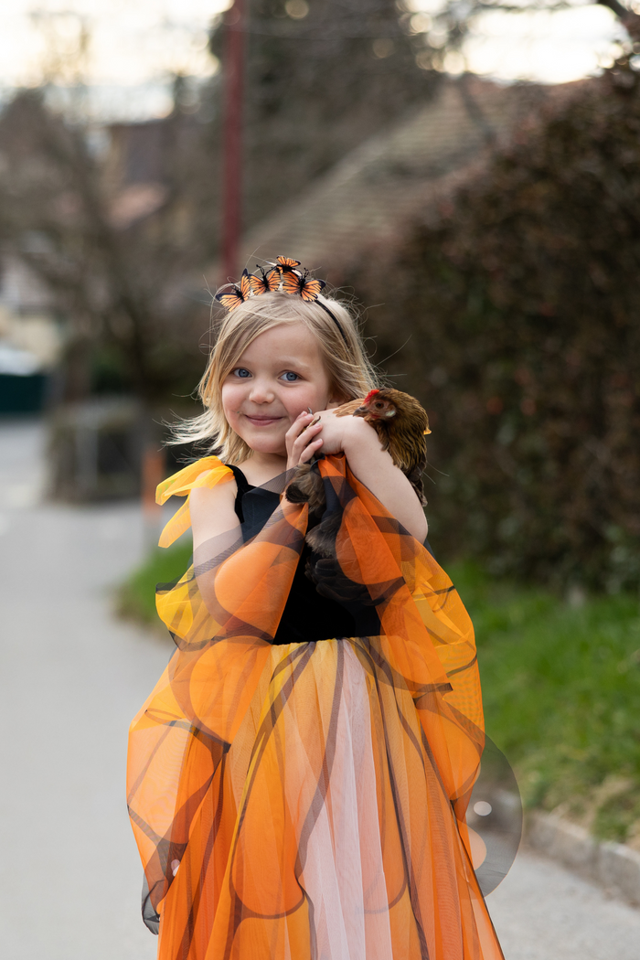 MONARCH BUTTERFLY DRESS WITH WING 3-4 YR