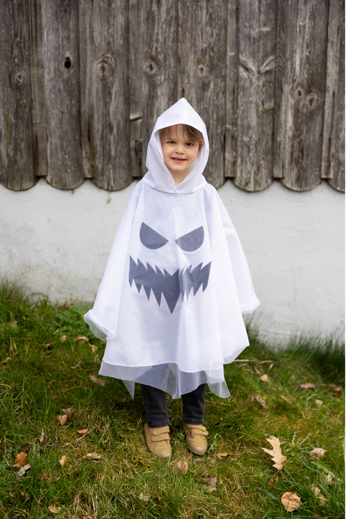 SPOOKY GHOST PONCHO-3-4 YR