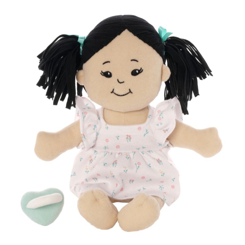 LOVE, STELLA BEIGE DOLL W/BLACK PIGTAILS
