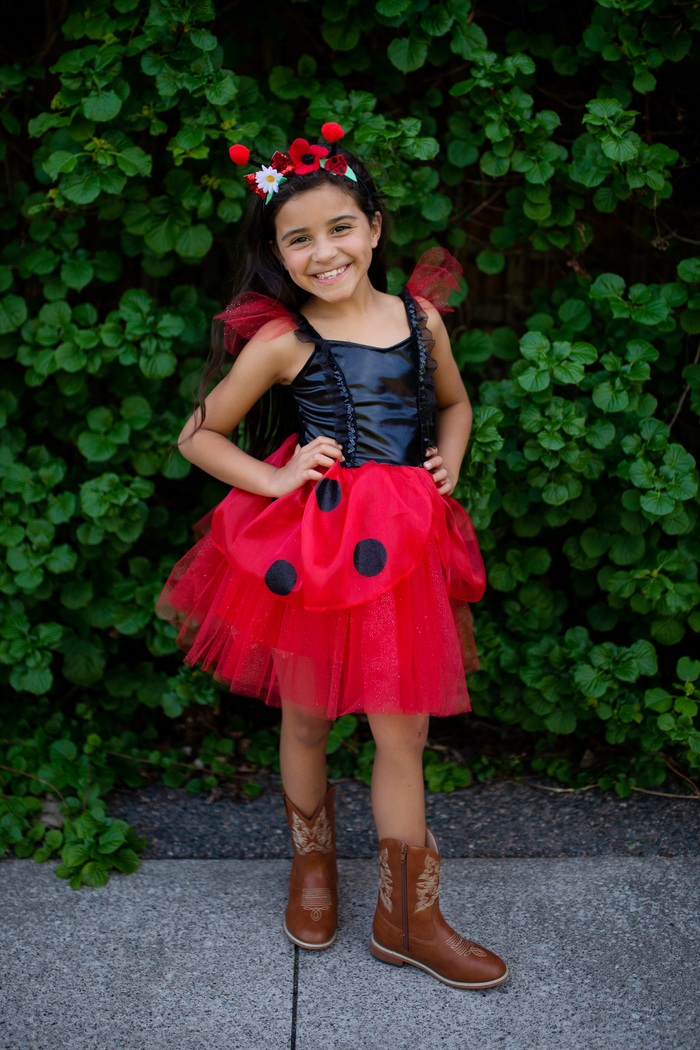 LADYBUG DRESS WITH HEADBAND SIZE 5-6