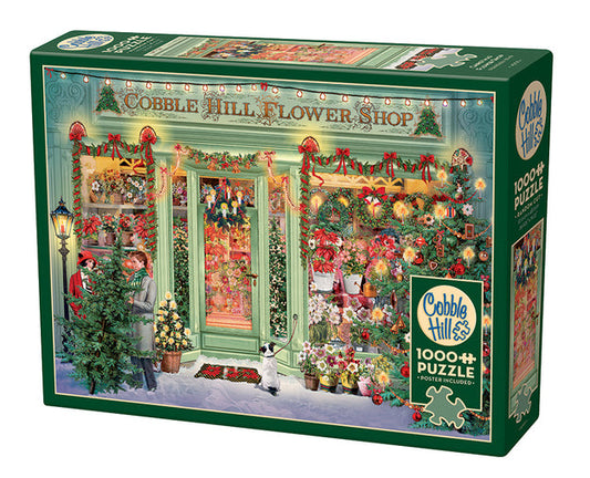 COBBLE HIL 1000 PC CHRISTMAS FLOWER SHOP