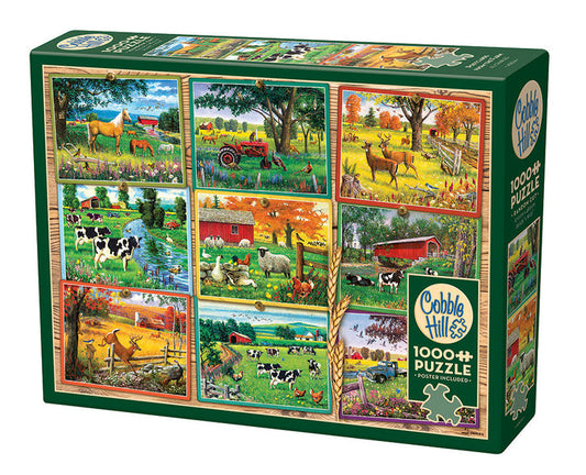 COBBLE HIL 1000 PC POSTCARDS FROM THE FARM