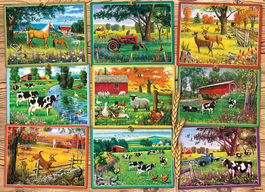 COBBLE HIL 1000 PC POSTCARDS FROM THE FARM