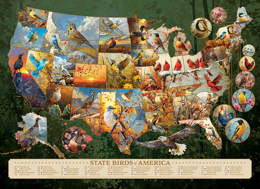 COBBLE HIL 1000 PC STATE BIRDS OF AMERICA