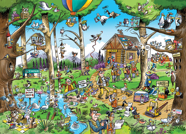 COBBLE HIL 1000 PC DOODLETOWN: BIRDWATCHER'S PARADISE