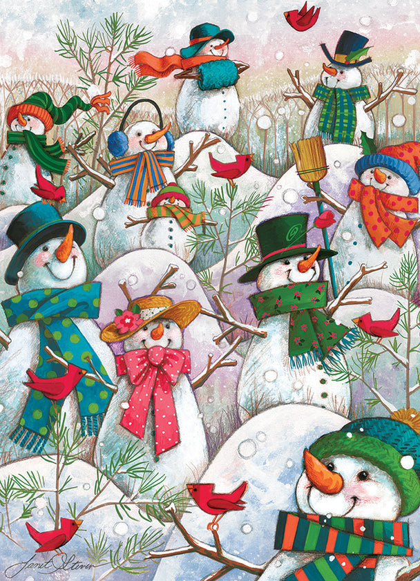COBBLE HIL 500 PC HILL OF A LOT OF SNOWMEN
