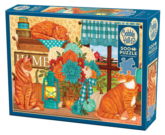 COBBLE HIL 500 PC PUMPKIN PATCH CATS