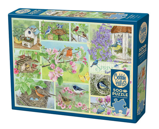 COBBLE HIL 500 PC GARDEN BIRDS IN SPRING