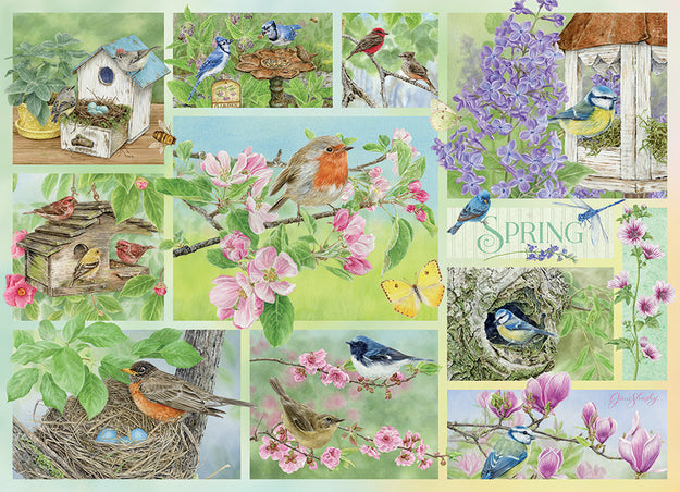 COBBLE HIL 500 PC GARDEN BIRDS IN SPRING