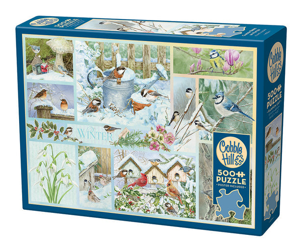 COBBLE HIL 500 PC GARDEN BIRDS IN WINTER