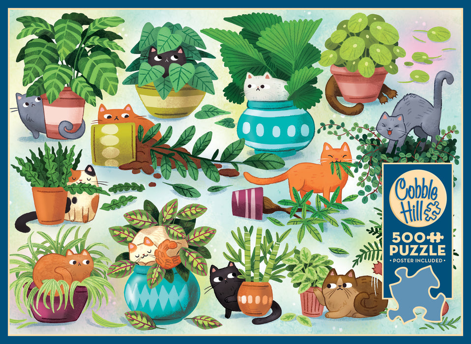 COBBLE HIL 500 PC CATS VS. PLANTS