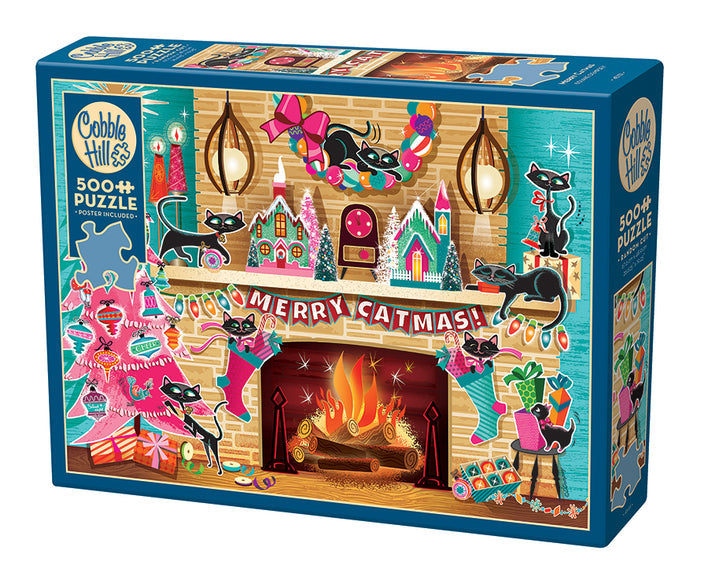 COBBLE HIL 500 PC MERRY CATMAS