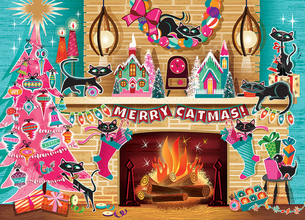 COBBLE HIL 500 PC MERRY CATMAS