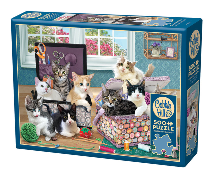 COBBLE HIL 500 PC CRAFTY KITTENS
